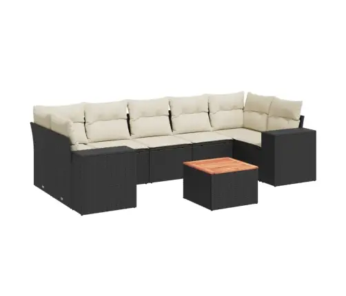 8-Osaline Aiadiivani Komplekt Patjadega, Must, Polürotang