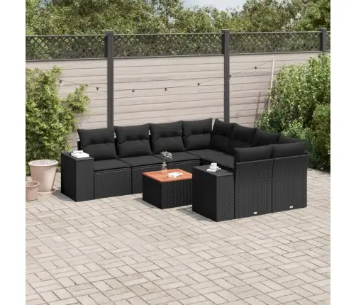 9-Osaline Aiadiivani Komplekt Patjadega, Must, Polürotang