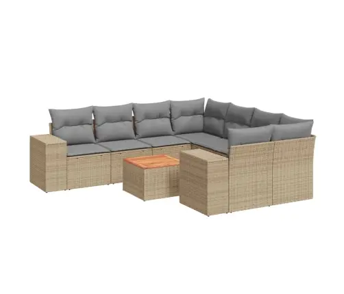 9-Osaline Aiadiivani Komplekt Patjadega, Beež, Polürotang