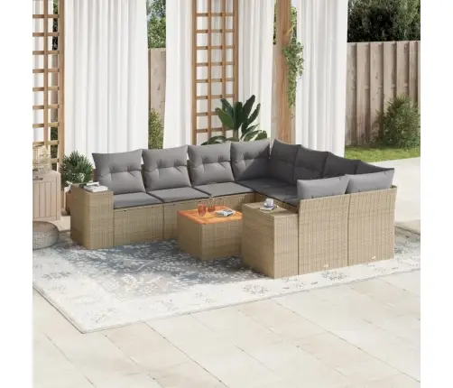 9-Osaline Aiadiivani Komplekt Patjadega, Beež, Polürotang