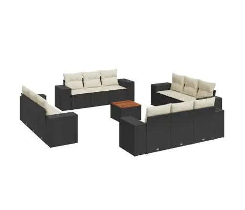 13-Daļīgs Dārza Dīvāna Komplekts Ar Matračiem, Pe Rotangpalma Vidaxl