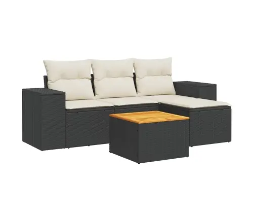 5-Osaline Aiadiivanikomplekt Patjadega, Must, Polürotang