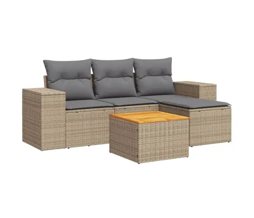 5-Osaline Aiadiivani Komplekt Patjadega, Beež, Polürotang