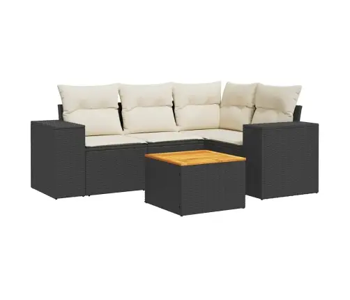 5-Osaline Aiadiivanikomplekt Patjadega, Must, Polürotang