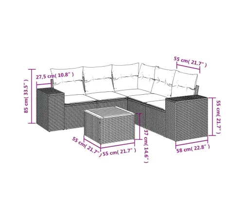 6-Osaline Aiadiivani Komplekt Patjadega, Must, Polürotang