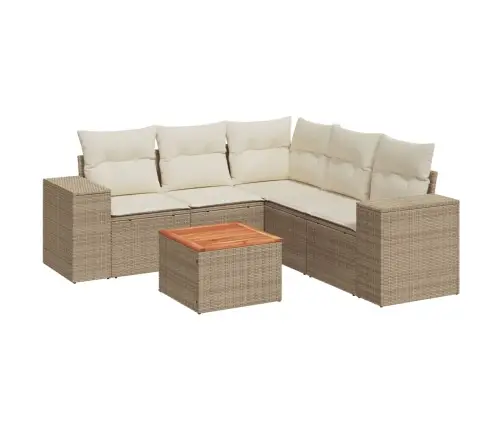 6-Osaline Aiadiivani Komplekt Patjadega, Beež, Polürotang