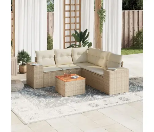 6-Osaline Aiadiivani Komplekt Patjadega, Beež, Polürotang