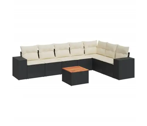 8-Osaline Aiadiivani Komplekt Patjadega, Must, Polürotang