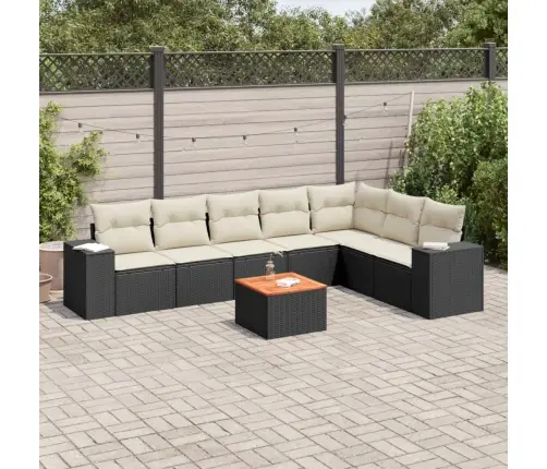 8-Osaline Aiadiivani Komplekt Patjadega, Must, Polürotang