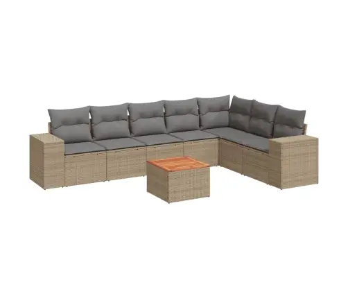 Sofos Komplektas Su Pagalvėlėmis, 8 Dalių, Smėlio, Poliratanas