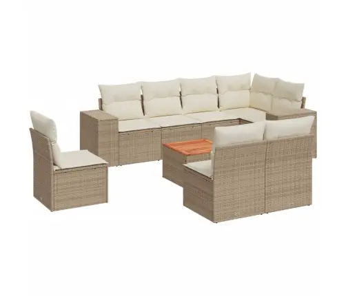 9-Osaline Aiadiivani Komplekt Patjadega, Beež, Polürotang