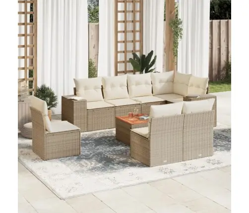 9-Osaline Aiadiivani Komplekt Patjadega, Beež, Polürotang