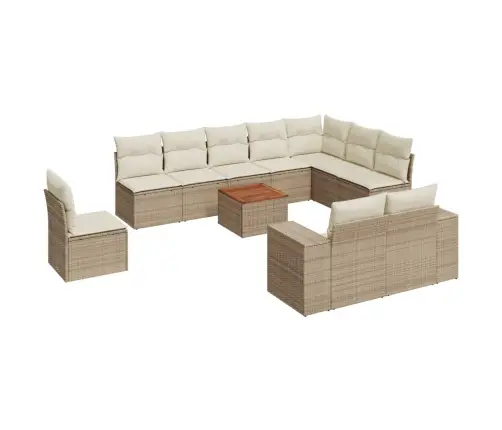 11-Osaline Aiadiivani Komplekt Patjadega, Beež, Polürotang