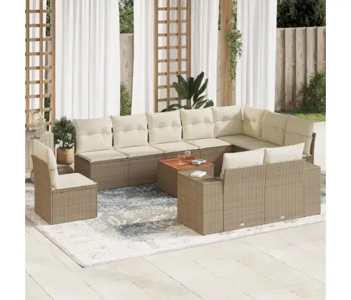 11-Osaline Aiadiivani Komplekt Patjadega, Beež, Polürotang