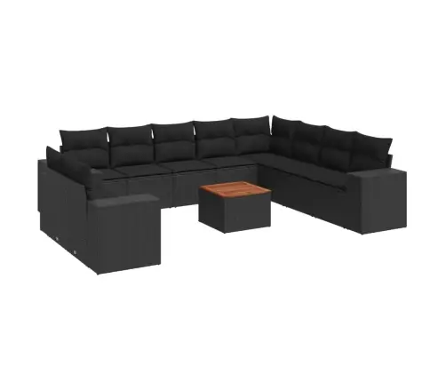 11-Osaline Aiadiivani Komplekt Patjadega, Must, Polürotang