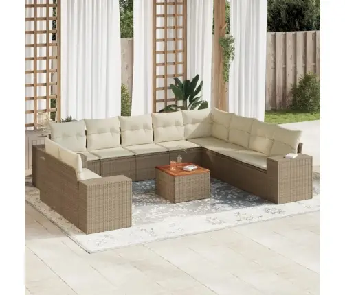 11-Osaline Aiadiivani Komplekt Patjadega, Beež, Polürotang