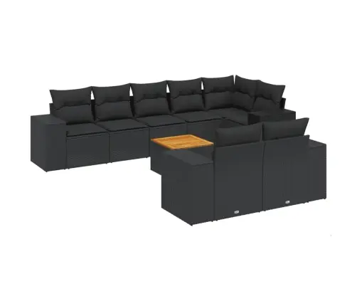 9-Osaline Aiadiivani Komplekt Patjadega, Must, Polürotang