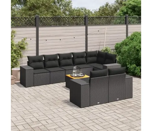 9-Osaline Aiadiivani Komplekt Patjadega, Must, Polürotang