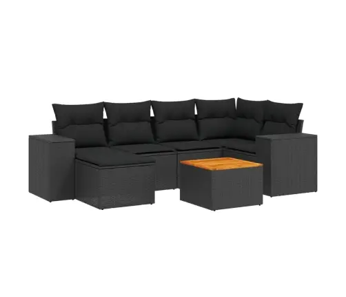 7-Osaline Aiadiivani Komplekt Patjadega, Must, Polürotang