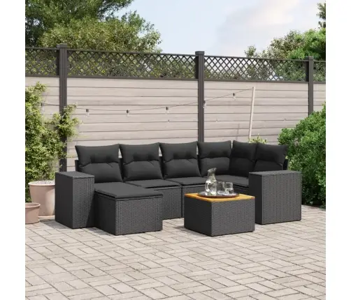 7-Osaline Aiadiivani Komplekt Patjadega, Must, Polürotang