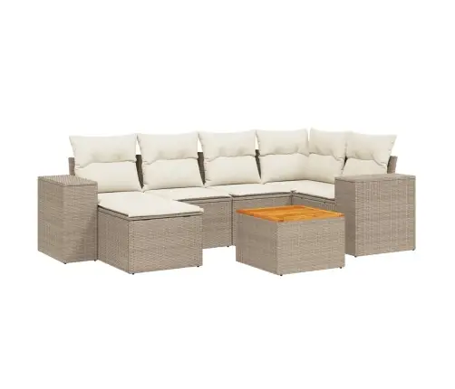 7-Osaline Aiadiivani Komplekt Patjadega, Beež, Polürotang