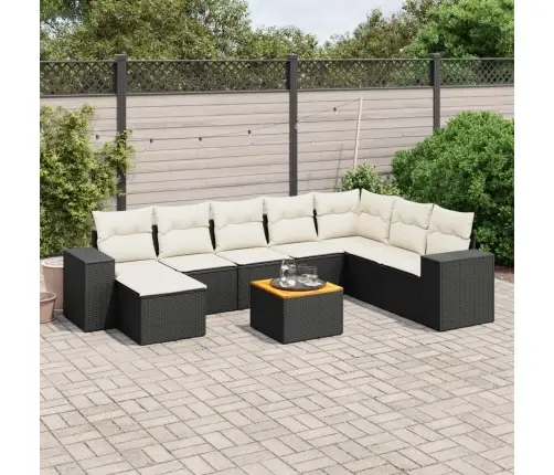 9-Osaline Aiadiivani Komplekt Patjadega, Must, Polürotang