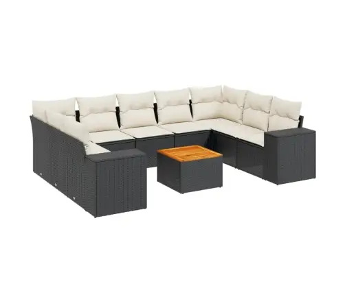 10-Osaline Aiadiivani Komplekt Patjadega, Must, Polürotang