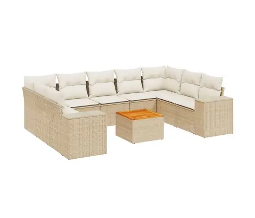 10-Osaline Aiadiivani Komplekt Patjadega, Beež, Polürotang