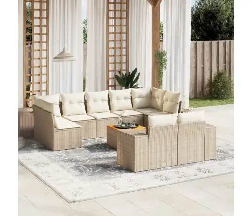 10-Osaline Aiadiivani Komplekt Patjadega, Beež, Polürotang