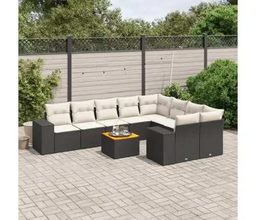 Sodo Komplektas Su Pagalvėlėmis, 10 Dalių, Juodas, Poliratanas