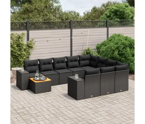 11-Osaline Aiadiivani Komplekt Patjadega, Must, Polürotang