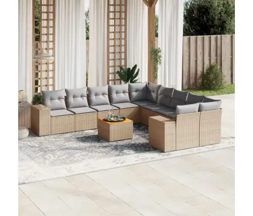 11-Osaline Aiadiivani Komplekt Patjadega, Beež, Polürotang