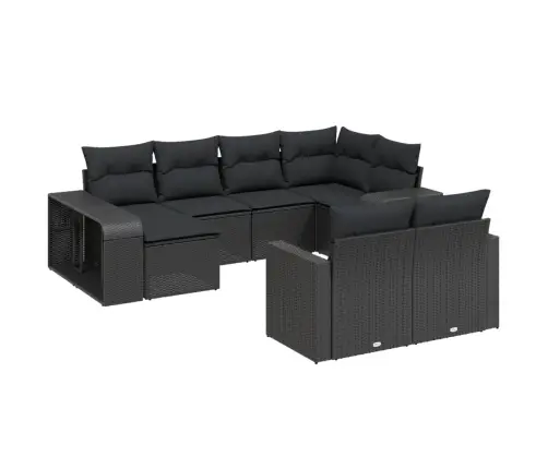 10-Daļīgs Dārza Dīvāna Komplekts, Matrači, Melna Pe Rotangpalma Vidaxl