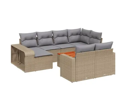 11-Daļīgs Dārza Dīvāna Komplekts, Matrači, Bēša Pe Rotangpalma Vidaxl