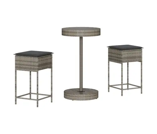 3-Osaline Aia Baarikomplekt Patjadega, Polürotang, Hall