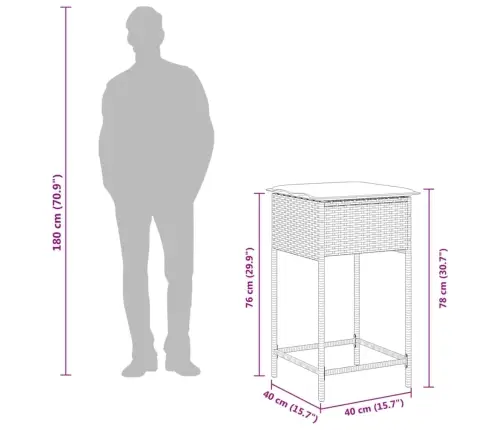 3-Osaline Aia Baarikomplekt Patjadega, Polürotang, Hall