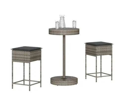 3-Osaline Aia Baarikomplekt Patjadega, Polürotang, Hall