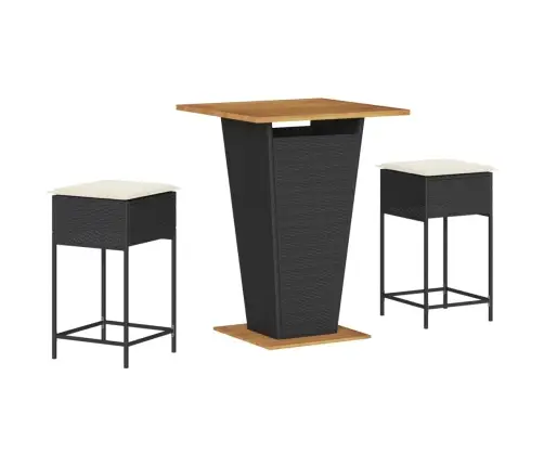 3-Daļīgs Dārza Mēbeļu Komplekts Ar Matračiem, Pe Rotangpalma Vidaxl