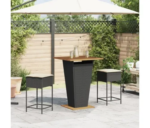 3-Daļīgs Dārza Mēbeļu Komplekts Ar Matračiem, Pe Rotangpalma Vidaxl