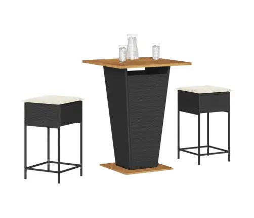 3-Daļīgs Dārza Mēbeļu Komplekts Ar Matračiem, Pe Rotangpalma Vidaxl