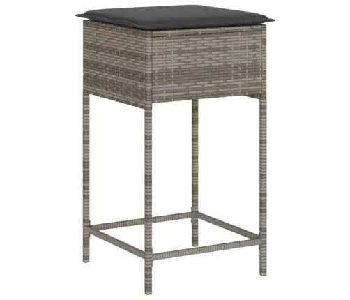 3 Gab Dārza Mēbeļu Komplekts Ar Matračiem Pelēka Pe Rotangpalma Vidaxl