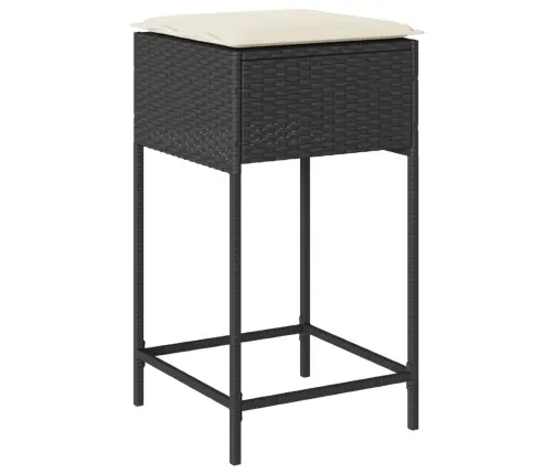 3-Osaline Aia Baarikomplekt Istmepatjadega, Must, Polürotang