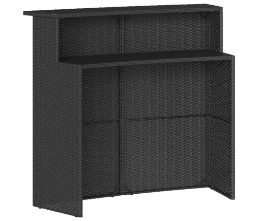 3-Osaline Aia Baarikomplekt Istmepatjadega, Must, Polürotang