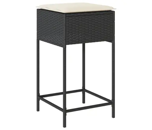 3-Osaline Aia Baarikomplekt Istmepatjadega, Must, Polürotang