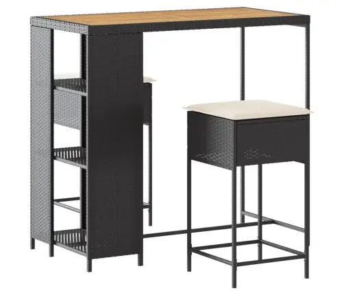 3-Daļīgs Dārza Mēbeļu Komplekts Ar Matračiem, Pe Rotangpalma Vidaxl