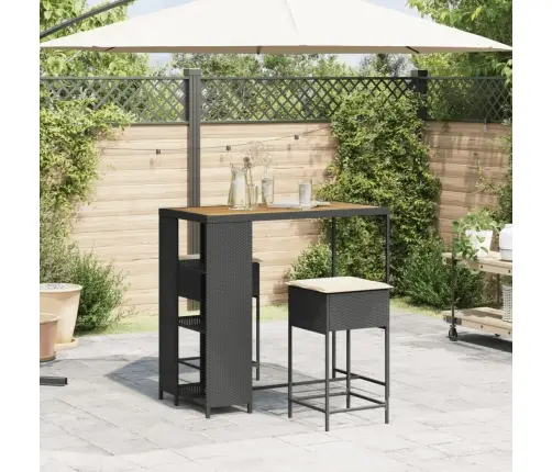 3-Daļīgs Dārza Mēbeļu Komplekts Ar Matračiem, Pe Rotangpalma Vidaxl