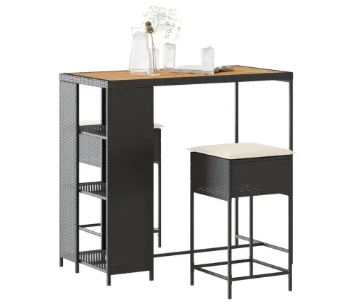 3-Daļīgs Dārza Mēbeļu Komplekts Ar Matračiem, Pe Rotangpalma Vidaxl