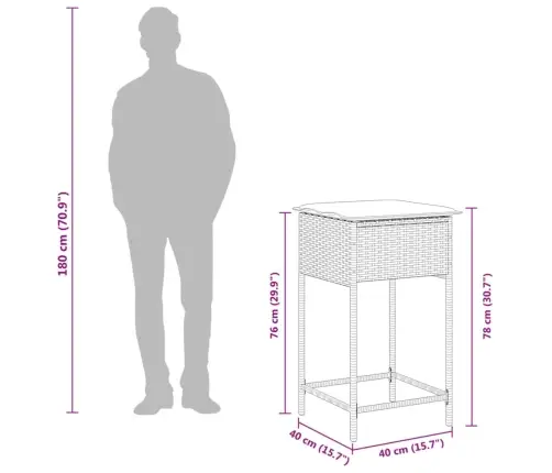 3-Osaline Aia Baarikomplekt Patjadega, Polürotang, Hall