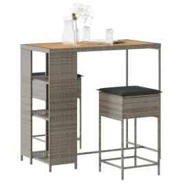 3-Osaline Aia Baarikomplekt Patjadega, Polürotang, Hall