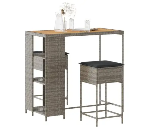 3-Osaline Aia Baarikomplekt Patjadega, Polürotang, Hall